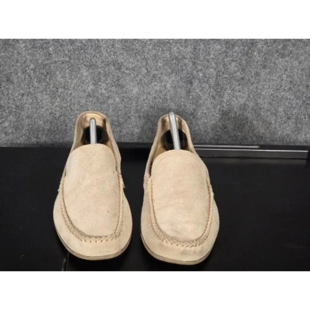 Frye & Co Mens Ash Suede Loafers Tan Beige Slip On Driving Mocs 3480143-ASH‎ 9.5